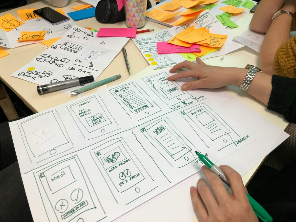 table de travail d'idéation